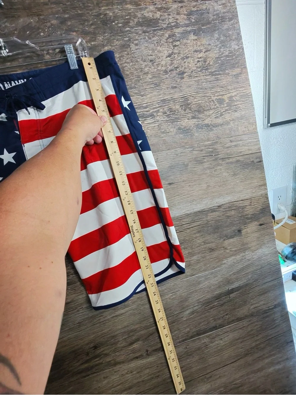 Old Navy Men's Flag Swim Trunks - Red, White & Blue